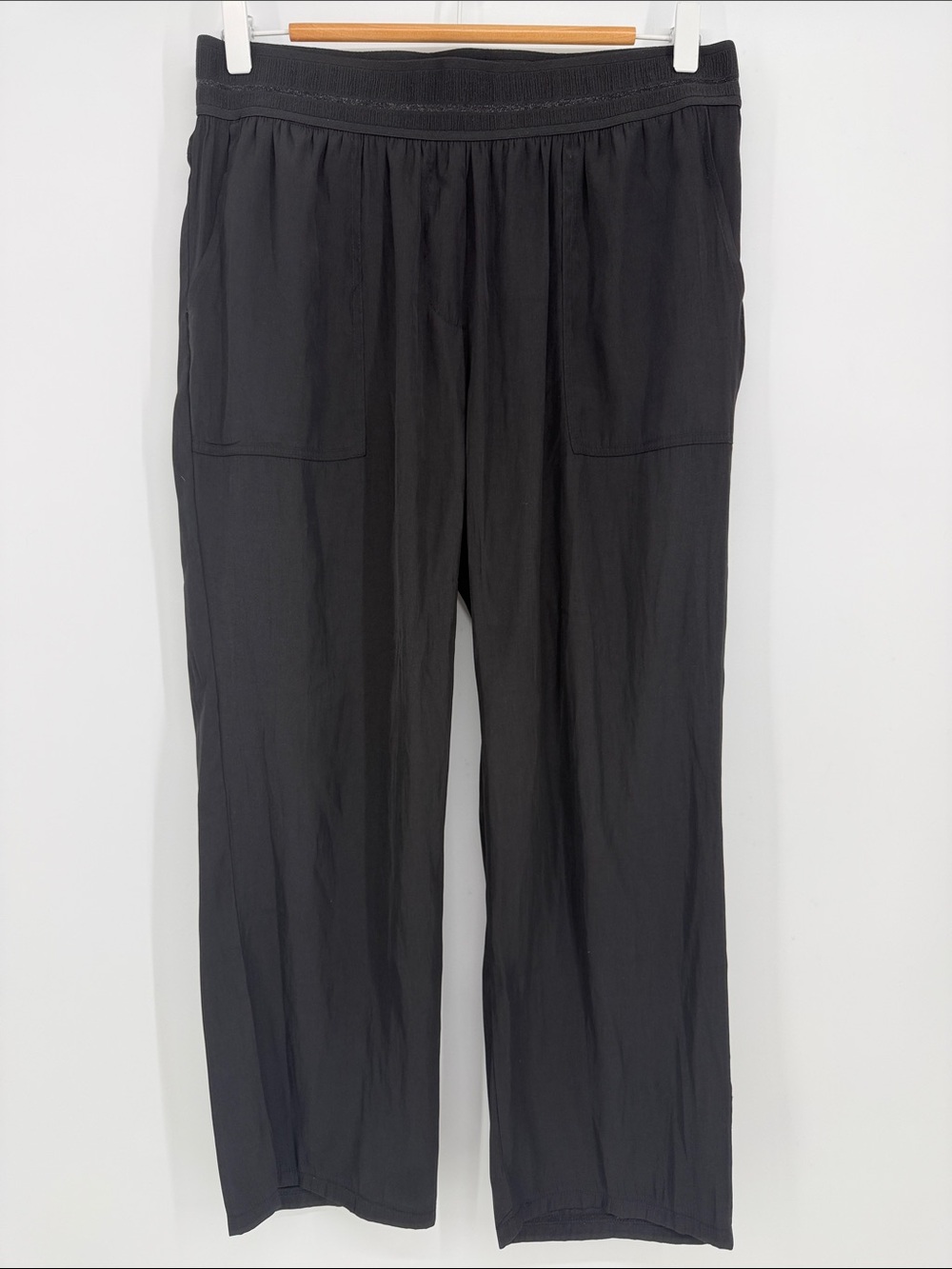 Lola & Sophie Black Pull‎ On Lightweight Wide Leg Pants Women’s Medium Pockets